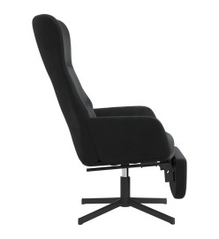 Chaise de relaxation avec repose-pied Noir Velours