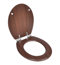 Sièges de toilette avec couvercles 2 pcs MDF Marron