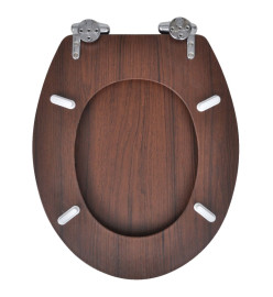 Sièges de toilette avec couvercles 2 pcs MDF Marron