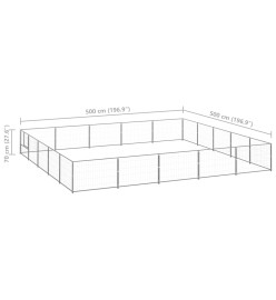 Chenil Argenté 25 m² Acier