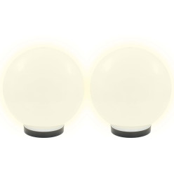 Lampe à LED sous forme de boule 2 pcs Sphérique 25 cm PMMA