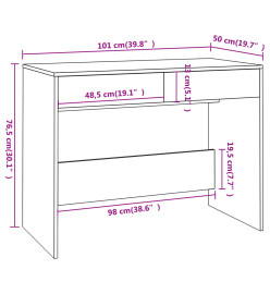 Bureau Noir 101x50x76,5 cm Aggloméré