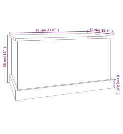 Boîte de rangement blanc brillant 70x40x38 cm bois d'ingénierie