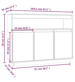 Buffet 104,5x34x80 cm Bois massif de pin