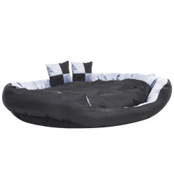 Coussin réversible lavable pour chien Gris et noir 150x120x25cm