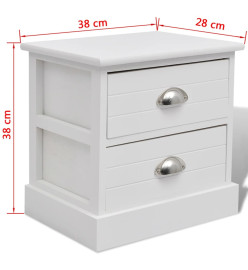 Table de chevet 2 pcs Blanc