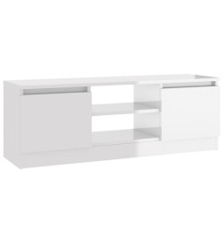 Meuble TV avec porte Blanc brillant 102x30x36 cm