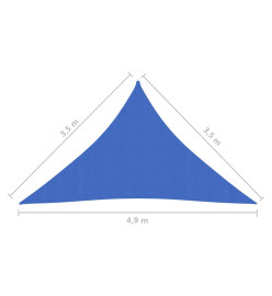 Voile d'ombrage 160 g/m² Bleu 3,5x3,5x4,9 m PEHD