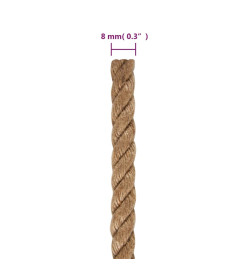 Corde de jute 50 m de long 8 mm d'épaisseur