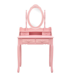 Ensemble de coiffeuse avec tabouret Rose 75x69x140 cm Paulownia