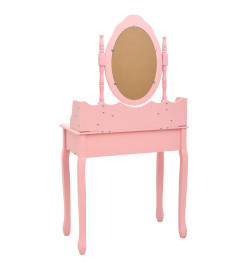 Ensemble de coiffeuse avec tabouret Rose 75x69x140 cm Paulownia