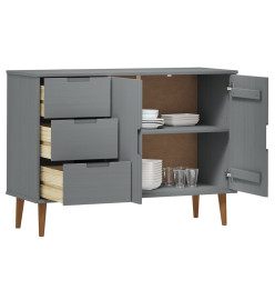 Buffet MOLDE Gris 113x40x80 cm Bois massif de pin