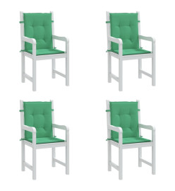 Coussins de chaise de jardin à dossier bas lot de 4 vert