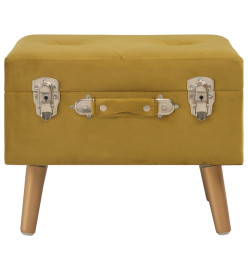 Tabouret de rangement 40 cm Jaune moutarde Velours