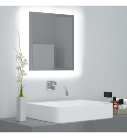 Miroir LED de salle de bain Gris brillant 40x8,5x37cm Acrylique