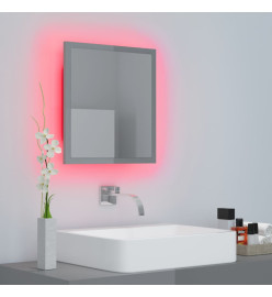 Miroir LED de salle de bain Gris brillant 40x8,5x37cm Acrylique