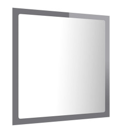 Miroir LED de salle de bain Gris brillant 40x8,5x37cm Acrylique