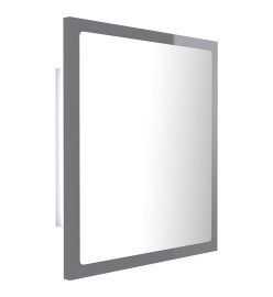 Miroir LED de salle de bain Gris brillant 40x8,5x37cm Acrylique