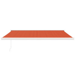 Auvent rétractable orange et marron 4,5x3 m tissu et aluminium