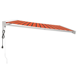 Auvent rétractable orange et marron 4,5x3 m tissu et aluminium