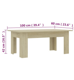 Table basse Chêne sonoma 100x60x42 cm Aggloméré