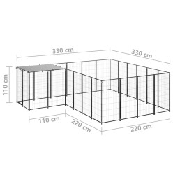 Chenil Noir 8,47 m² Acier