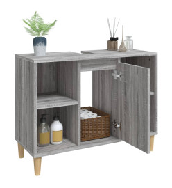 Meuble d'évier sonoma gris 80x33x60 cm bois d'ingénierie