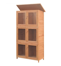 Cage pour animaux 6 compartiments Bois