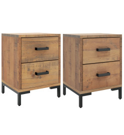 Tables de chevet 2 pcs 36x30x45 cm Bois de pin massif