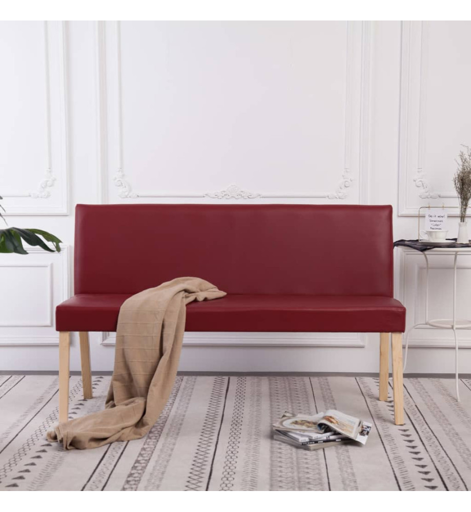 Banc 139,5 cm Rouge bordeaux Similicuir