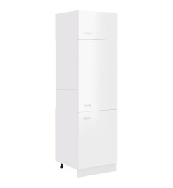 Armoire de réfrigérateur Blanc brillant 60x57x207 cm Aggloméré