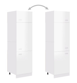 Armoire de réfrigérateur Blanc brillant 60x57x207 cm Aggloméré