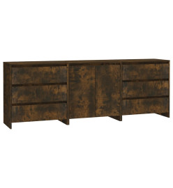 Buffets 3 pcs Chêne fumé Bois d'ingénierie