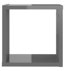 Étagères cube murales 6 pcs Gris brillant 30x15x30 cm