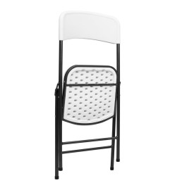 Chaises de jardin pliables 4 pcs PEHD Blanc