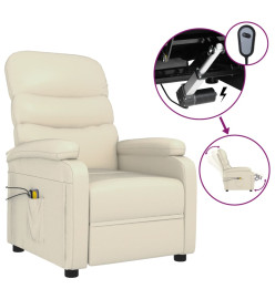 Fauteuil de massage électrique Crème Similicuir