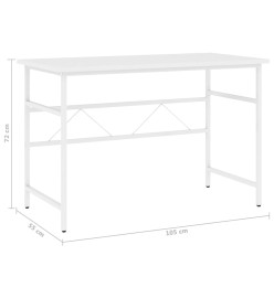 Bureau d'ordinateur Blanc 105x55x72 cm MDF et métal