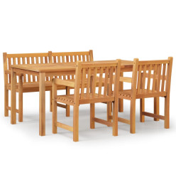Ensemble à dîner de jardin 4 pcs Bois de teck massif