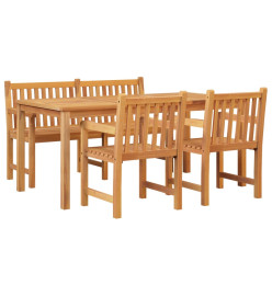 Ensemble à dîner de jardin 4 pcs Bois de teck massif