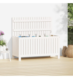 Boîte de rangement de jardin Blanc 115x49x60 cm Bois de pin