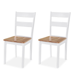 Ensemble de salle à manger 3 pcs MDF et hévéa Blanc