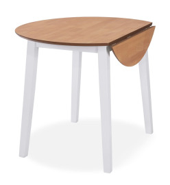 Ensemble de salle à manger 3 pcs MDF et hévéa Blanc