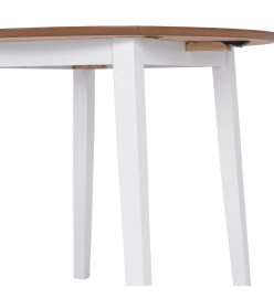 Ensemble de salle à manger 3 pcs MDF et hévéa Blanc