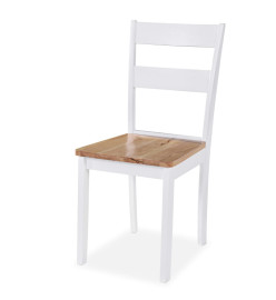 Ensemble de salle à manger 3 pcs MDF et hévéa Blanc