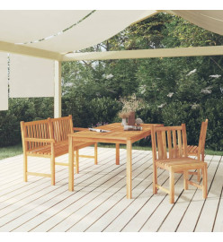 Ensemble à dîner de jardin 4 pcs Bois de teck massif