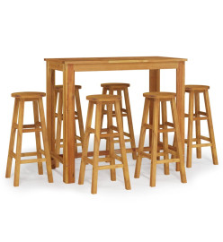 Ensemble de salle à manger de jardin 7 pcs Bois d'acacia solide
