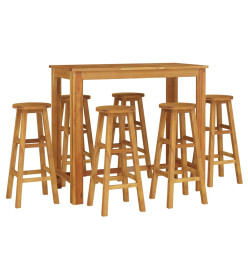 Ensemble de salle à manger de jardin 7 pcs Bois d'acacia solide