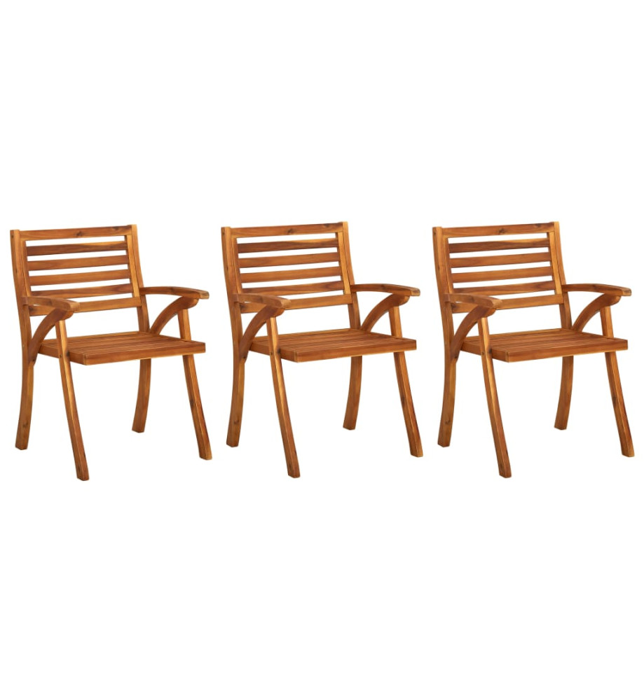 Chaises de jardin 3 pcs Bois d'acacia solide Chaises de jardin 3 pcs Bois d'acacia solide