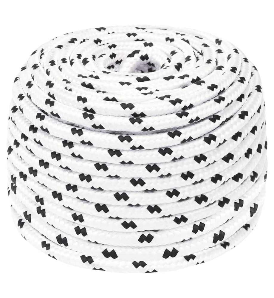 Corde de bateau tressé Blanc 6 mmx25 m Polyester