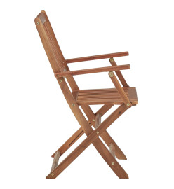 Chaises pliables de jardin 8 pcs avec coussins Bois d'acacia